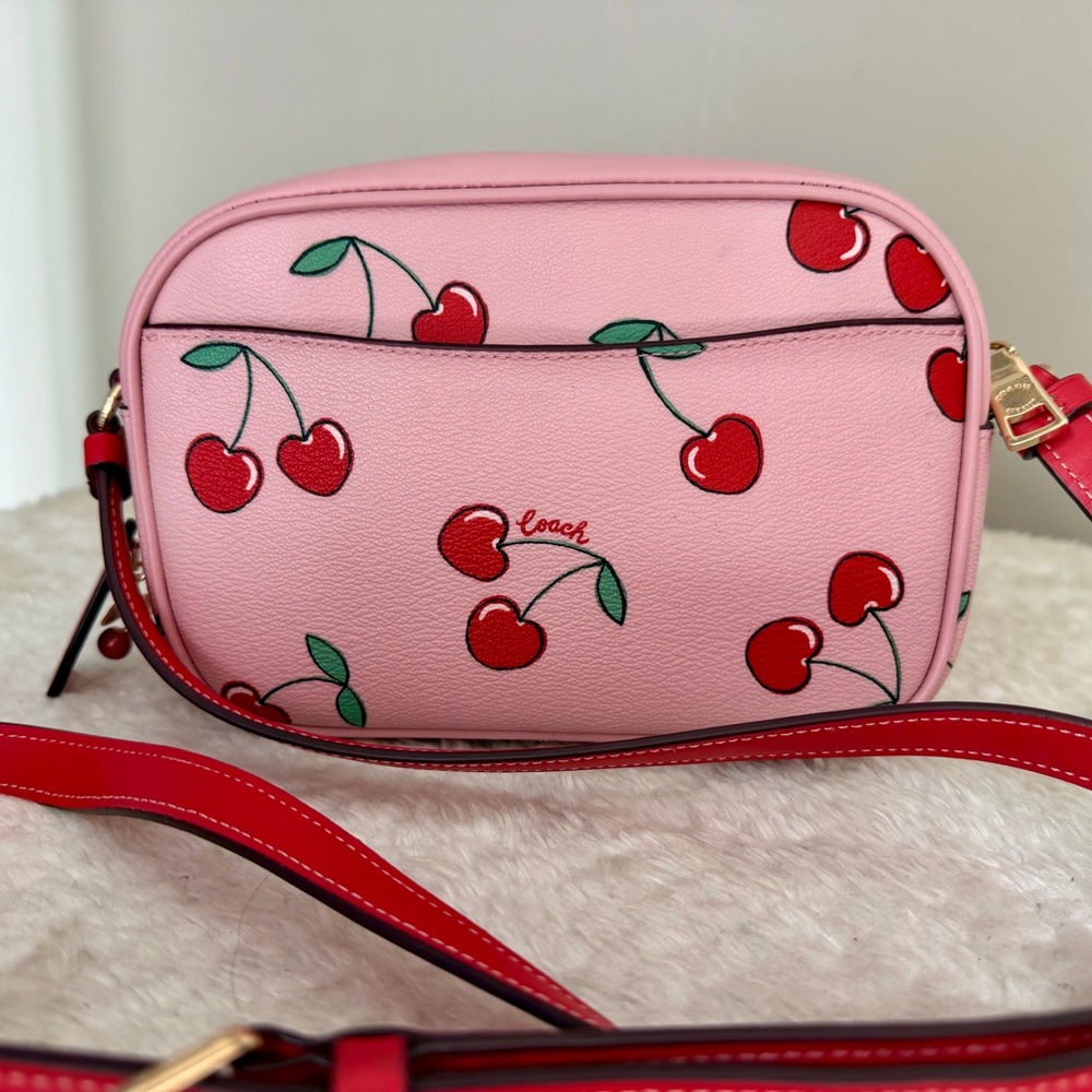 Coach Mini Jamie Camera Bag With Heart Cherry Print - Picture 8 of 12